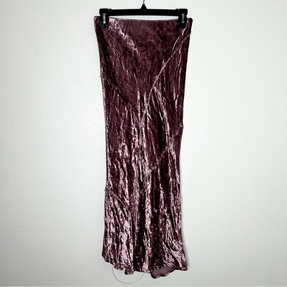 Free People Dresses & Skirts - Free People Velvet Maxi Skirt in Plum